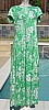 Vintage 70s Waltah Clarkes Green Floral Hawaiian Maxi Dress B36